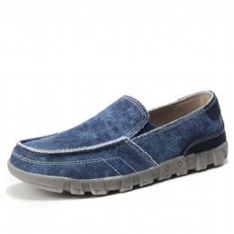 Herre Canvas Pustende Myk Såle Komfortable Slip On Casual Sko