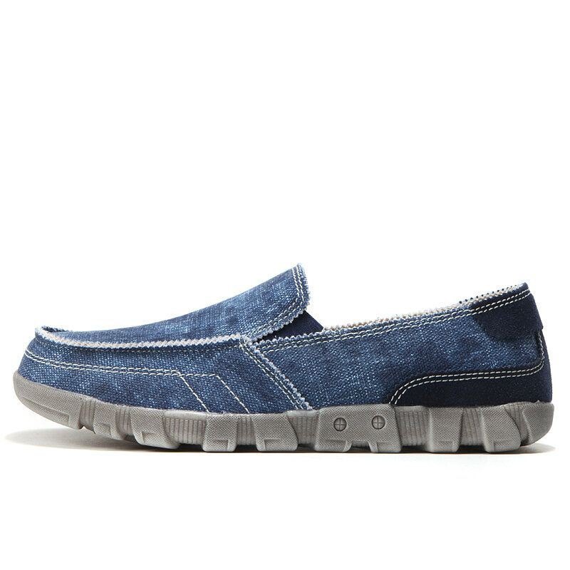 Herre Canvas Pustende Myk Såle Komfortable Slip On Casual Sko