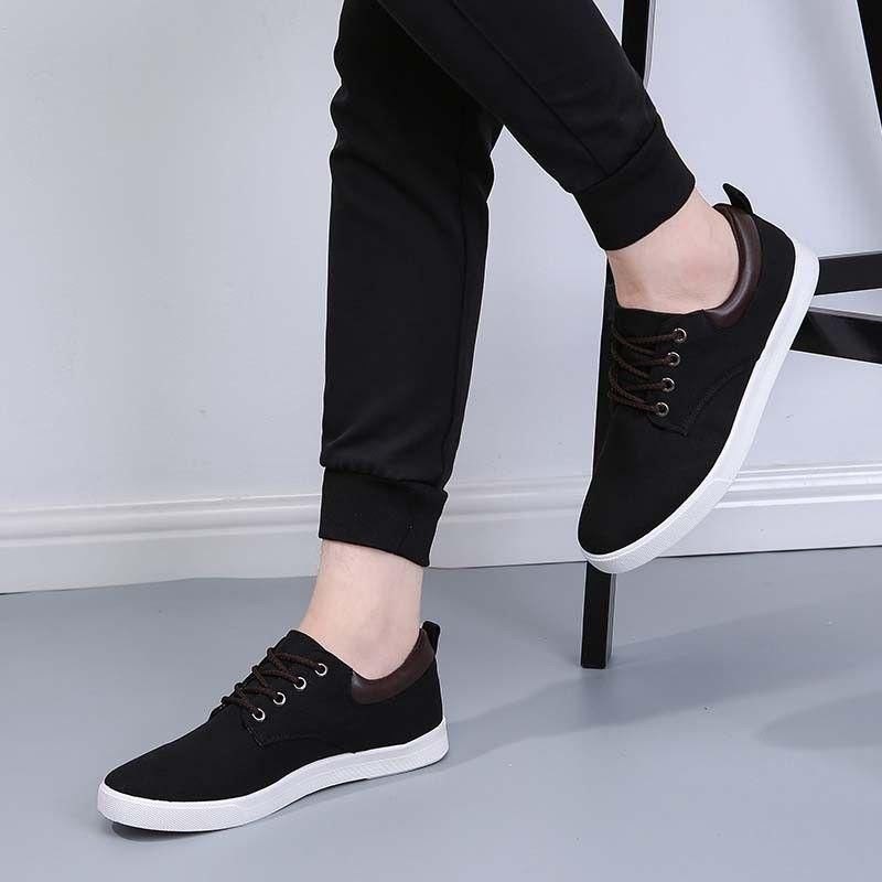 Herre Casual Canvas Loafers Snøring Driving Walking Flats