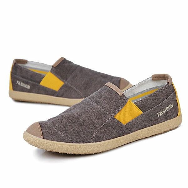 Herre Casual Outdoor Slip On Canvas Komfortable Flats Loafers Sko