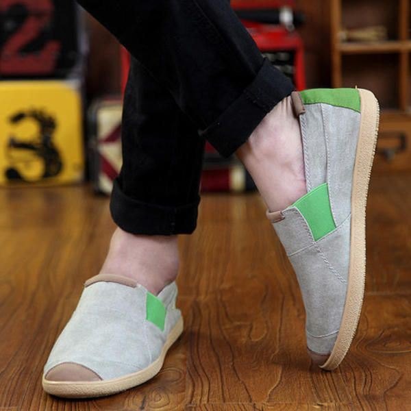 Herre Casual Outdoor Slip On Canvas Komfortable Flats Loafers Sko