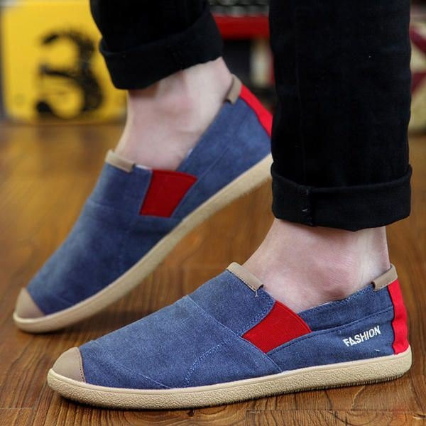 Herre Casual Outdoor Slip On Canvas Komfortable Flats Loafers Sko