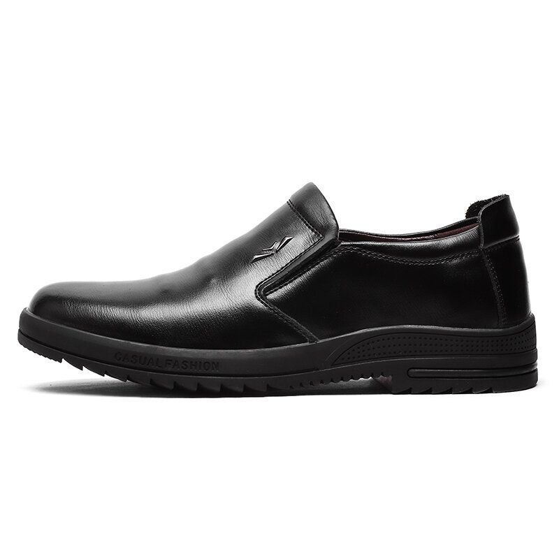 Herre Comfy Ekte Skinn Sklisikre Slip On Business Casual Sko