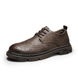 Herre Comfy Rund Toe Lace Up Oxfords Brogue Casual Shoes