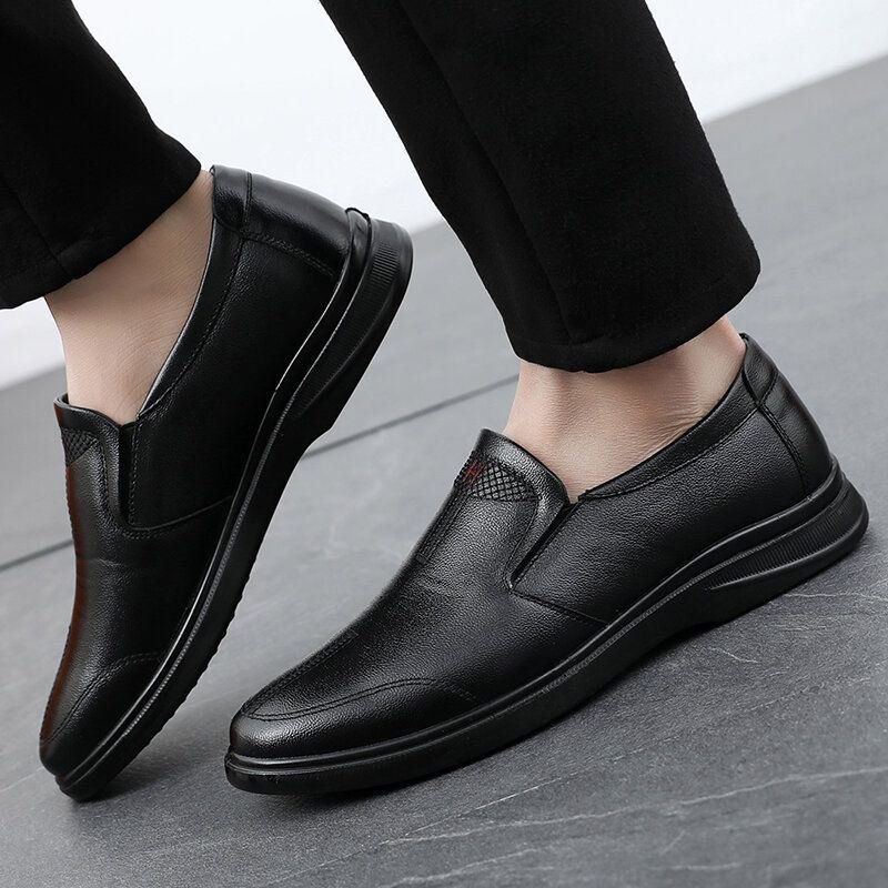 Herre Ekte Skinn Slip On Casual Business Sko