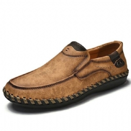 Herre Håndsøm Skinn Slip On Soft Sole Casual Sko