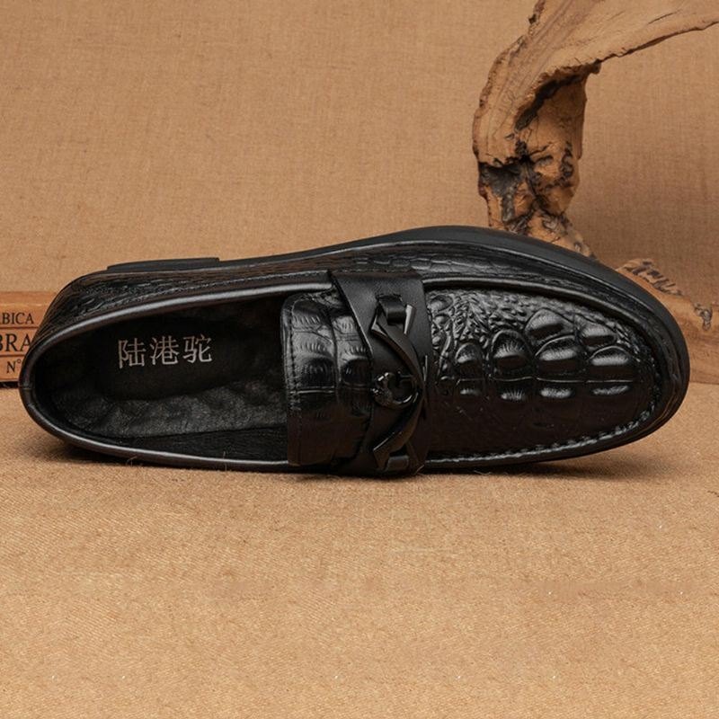 Herre Kuskinn Komfortable Uformelle Flat Slip On Loafers