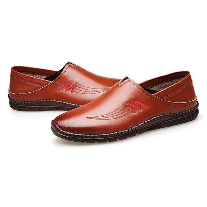 Herre Kuskinnsøm Myk Slip On Casual Loafers