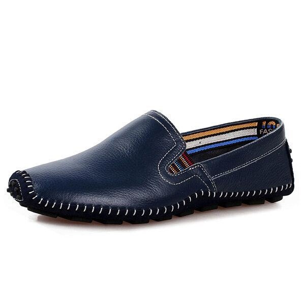 Herre Leather Casual Outdoor Myk Slip On Flat Loafers