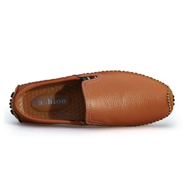 Herre Leather Casual Outdoor Myk Slip On Flat Loafers