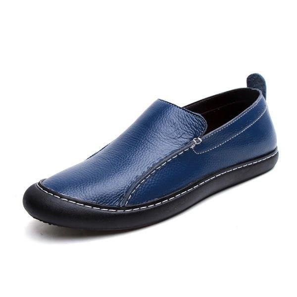 Herre Leather Casual Outdoor Slip On Soft Fashion Flat Loafers