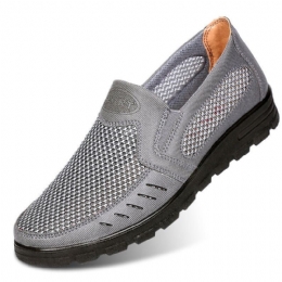 Herre Mesh Pustende Hollow Out Sklisikker Myk Såle Slip On Casual Sko