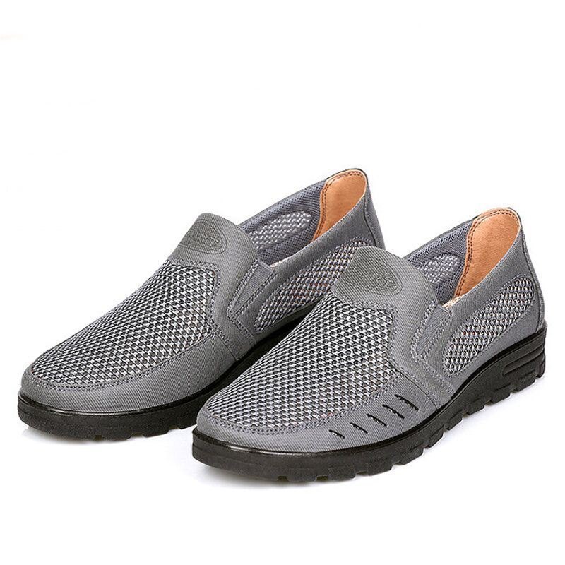 Herre Mesh Pustende Hollow Out Sklisikker Myk Såle Slip On Casual Sko