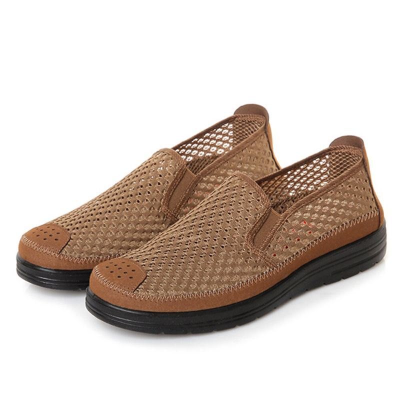 Herre Mesh Pustende Sklisikker Komfortabel Bunn Slip On Old Peking Casual Sko