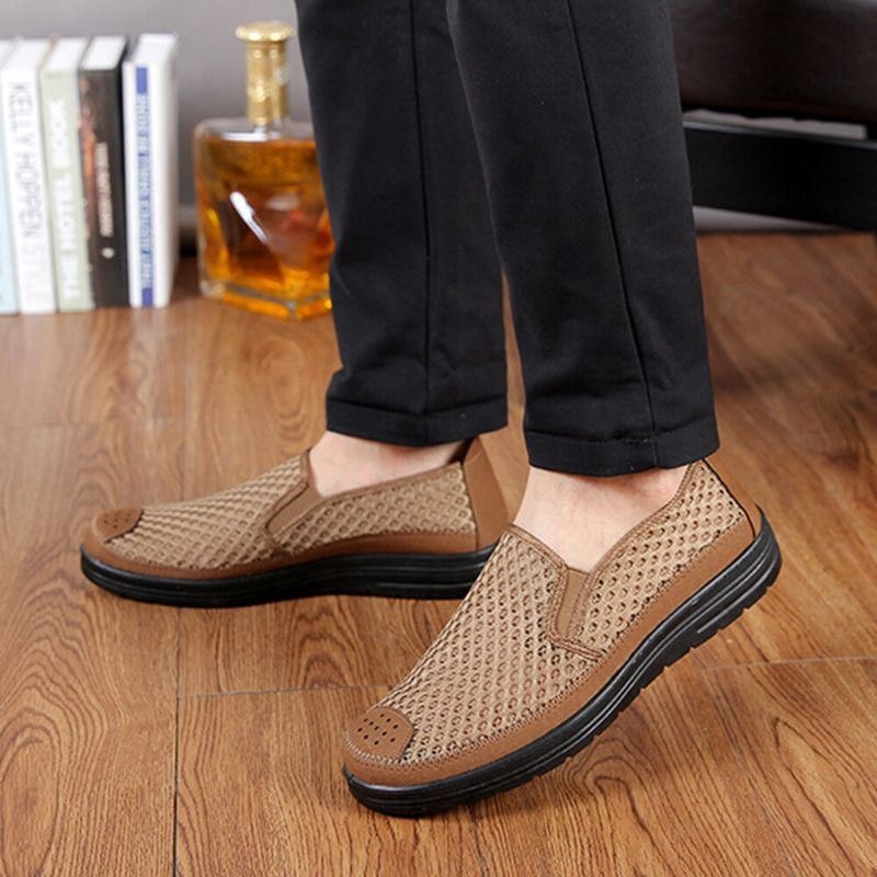 Herre Mesh Pustende Sklisikker Komfortabel Bunn Slip On Old Peking Casual Sko