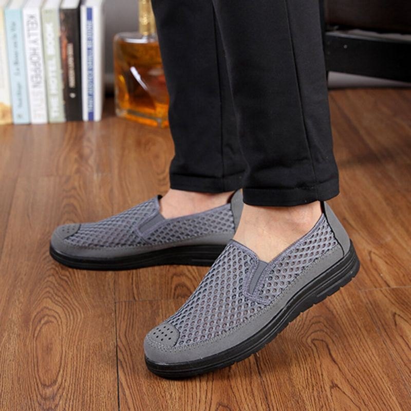 Herre Mesh Pustende Sklisikker Komfortabel Bunn Slip On Old Peking Casual Sko