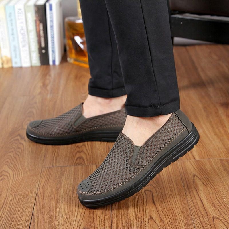 Herre Mesh Pustende Sklisikker Komfortabel Bunn Slip On Old Peking Casual Sko