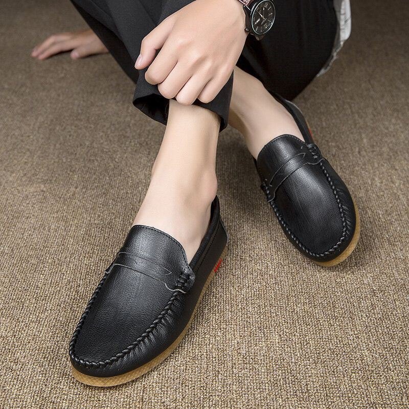 Herre Mikrofiber Pustende Behagelig Bunn-slip-on-kjøreloafers Uformelle Skinnsko