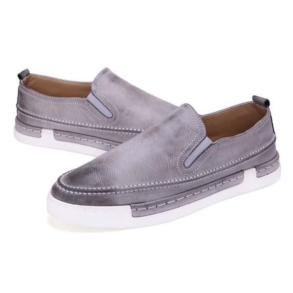 Herre Mote Sko Pu Rund Toe Slip On Outdoor Sneakers Vintage Style