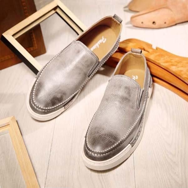 Herre Mote Sko Pu Rund Toe Slip On Outdoor Sneakers Vintage Style