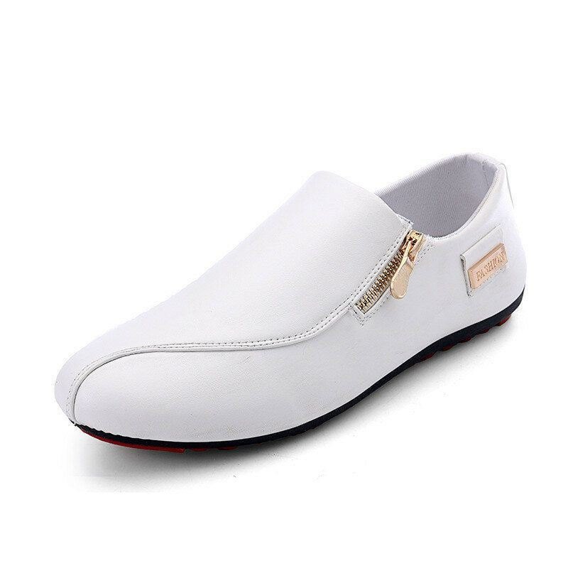 Herre Pustende Glidelås Slip On Sklisikker Casual Flats Sko