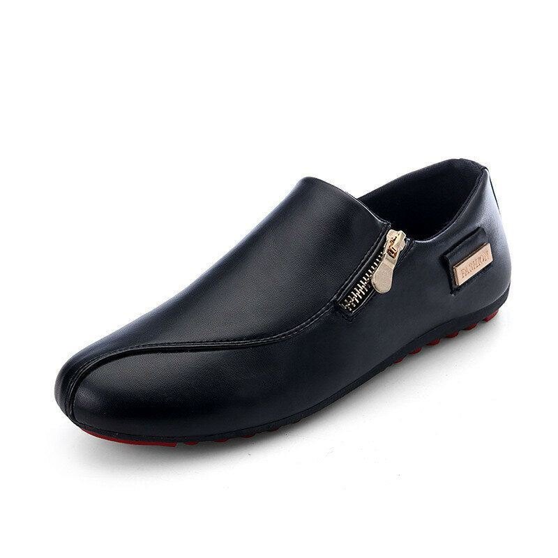 Herre Pustende Glidelås Slip On Sklisikker Casual Flats Sko