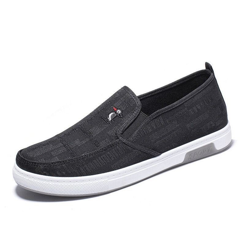 Herre Pustende Sklisikker Comfy Slip On Old Peking Casual Cloth Court-sko