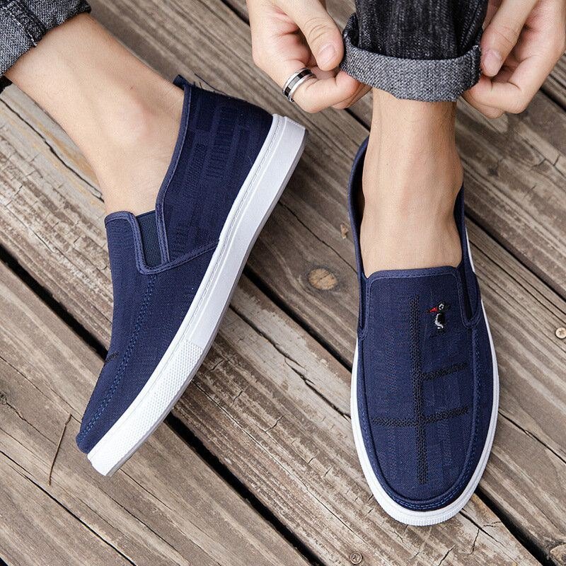 Herre Pustende Sklisikker Comfy Slip On Old Peking Casual Cloth Court-sko