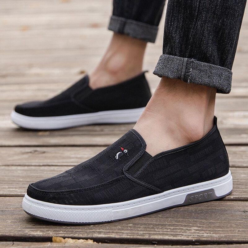 Herre Pustende Sklisikker Comfy Slip On Old Peking Casual Cloth Court-sko