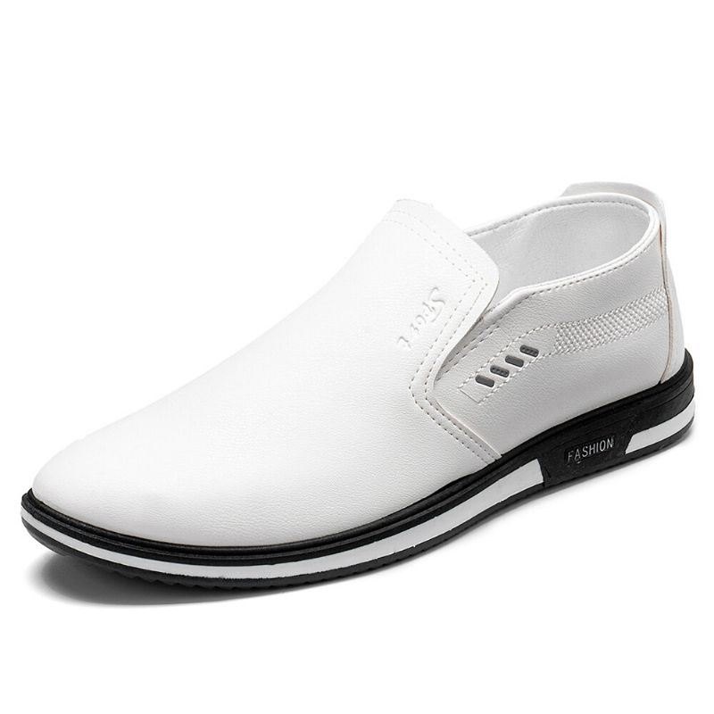 Herre Pustende Slip On Pu Leather Loafers Casual Business Sko