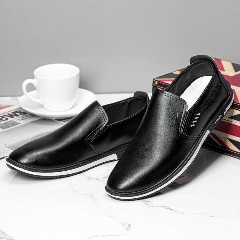 Herre Pustende Slip On Pu Leather Loafers Casual Business Sko