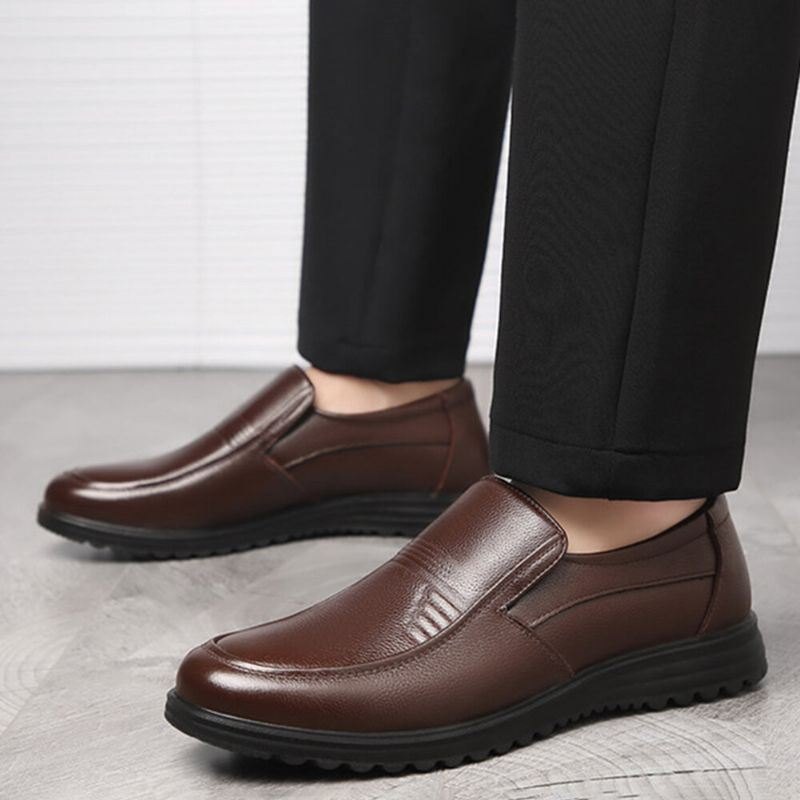 Herre Rund Toe Comfort Slip On Business Casual Loafers Bomullssko