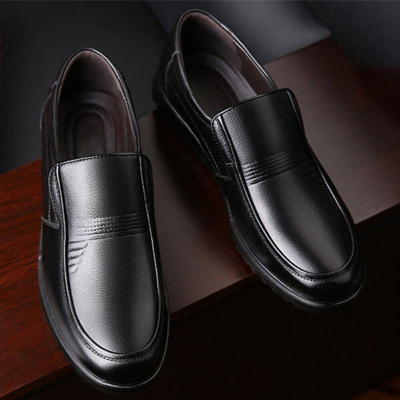 Herre Rund Toe Comfort Slip On Business Casual Loafers Bomullssko