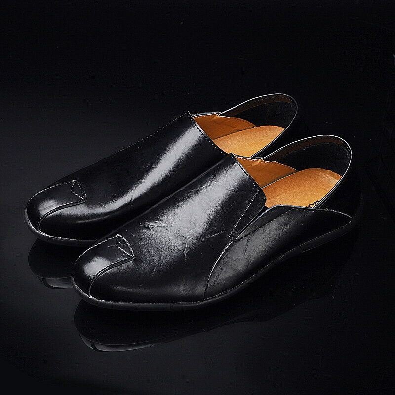 Herre Skinn Komfortabel Sklisikker Uformell Slip On Driving Loafers