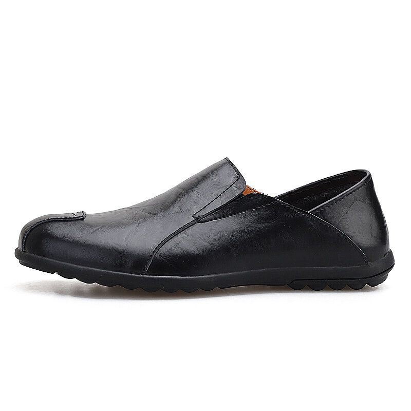 Herre Skinn Komfortabel Sklisikker Uformell Slip On Driving Loafers