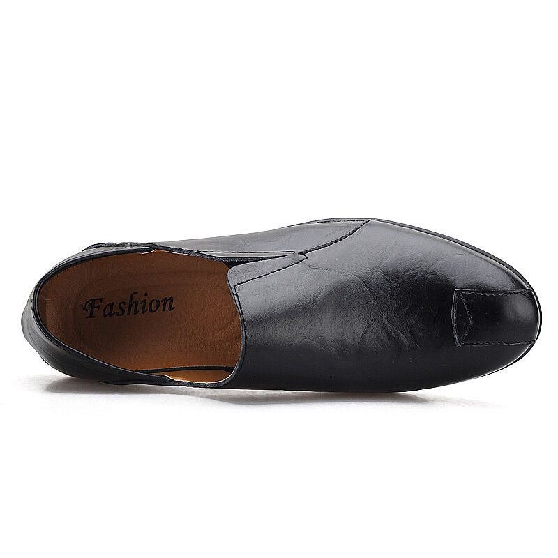 Herre Skinn Komfortabel Sklisikker Uformell Slip On Driving Loafers