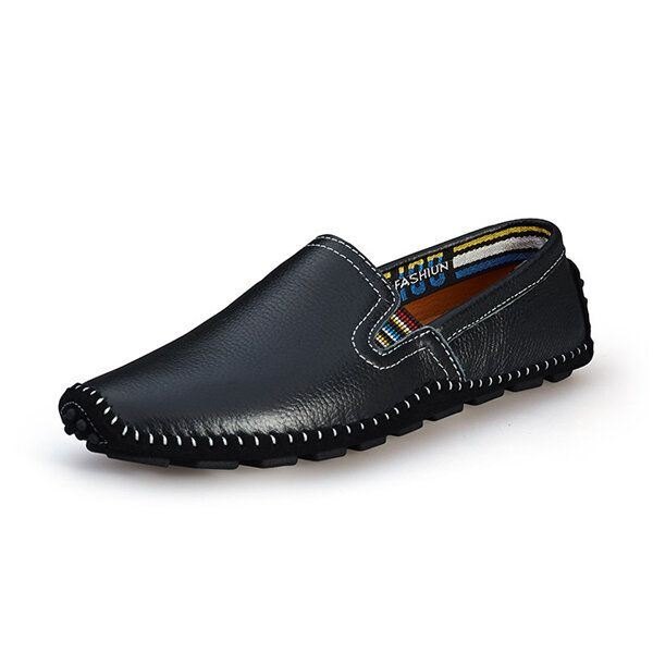 Herre Skinn Uformell Utendørs Kjøre Slip On Flats Loafers Sko