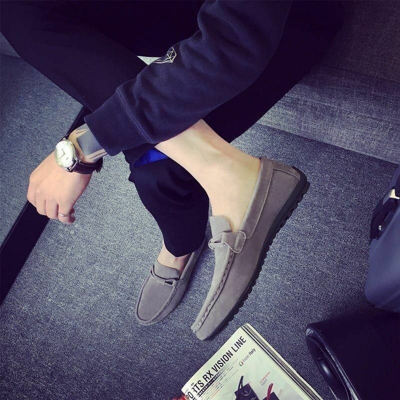 Herre Slip On Casual Myk Walking Driving Suede Flats