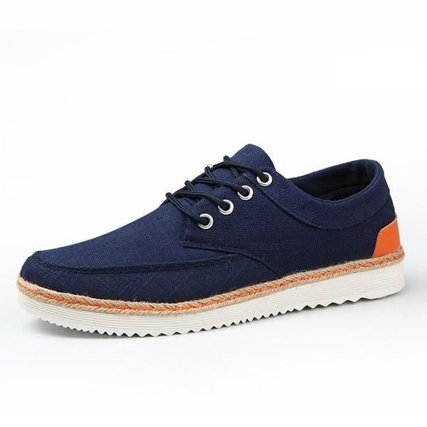 Herre Sneakers Canvas Causal Outdoor Sport Flat Komfortable Oxfords Sko