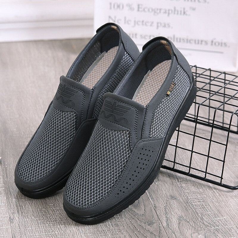 Herre Stoff Mesh Comfy Pustende Slip On Casual Flats