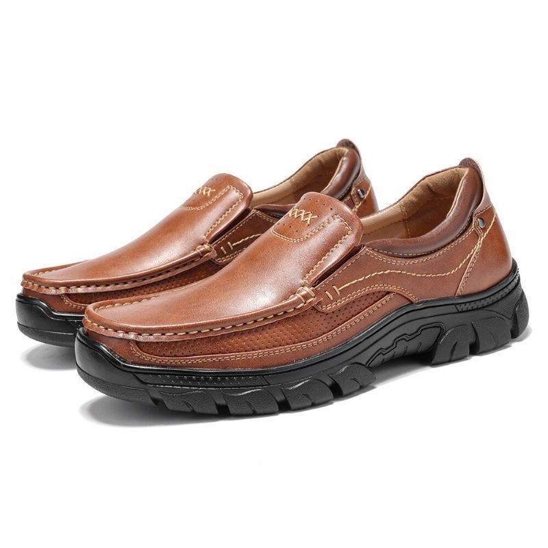 Herre Stricing Slip On Business Casual Skinnsko