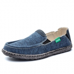 Herre Vasket Lerret Komfortabel Pustende Slip On Casual Sko