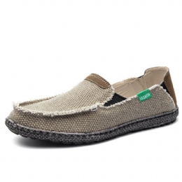 Men Comfy Canvas Sklisikker Pustende Slip On Casual Sko