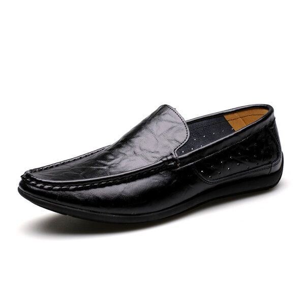 Nye Herre Uformell Utendørs Mykt Komfortabelt Skinn Slip On Flats Loafers Sko