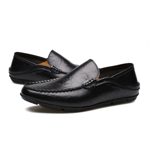 Nye Herre Uformell Utendørs Mykt Komfortabelt Skinn Slip On Flats Loafers Sko