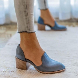 Chunky Heel Pumps For Dame Casual Slip On Shoes