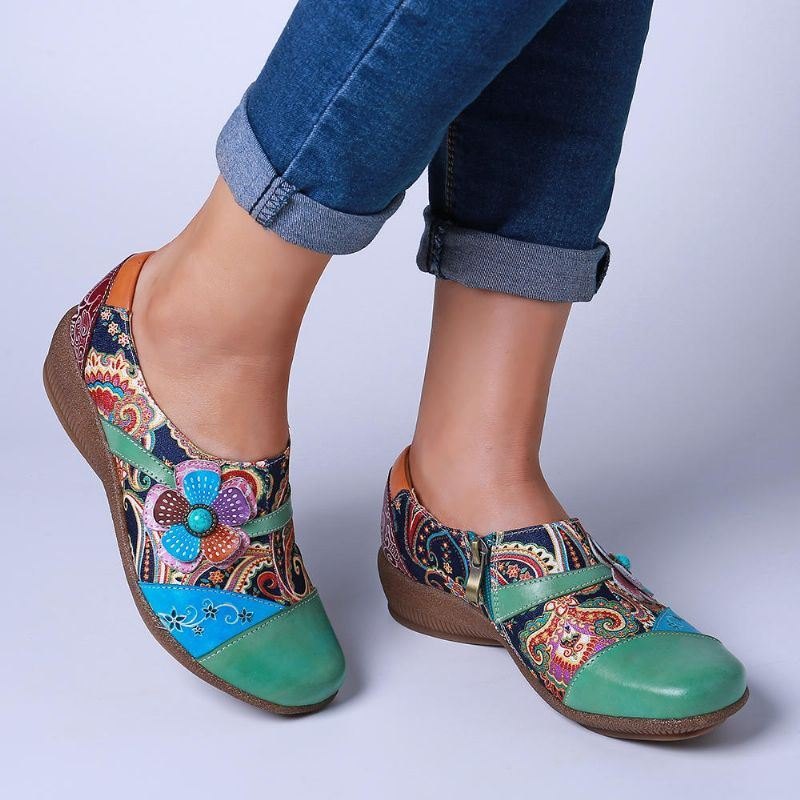 Dame Casual Floral Zipper Pumps