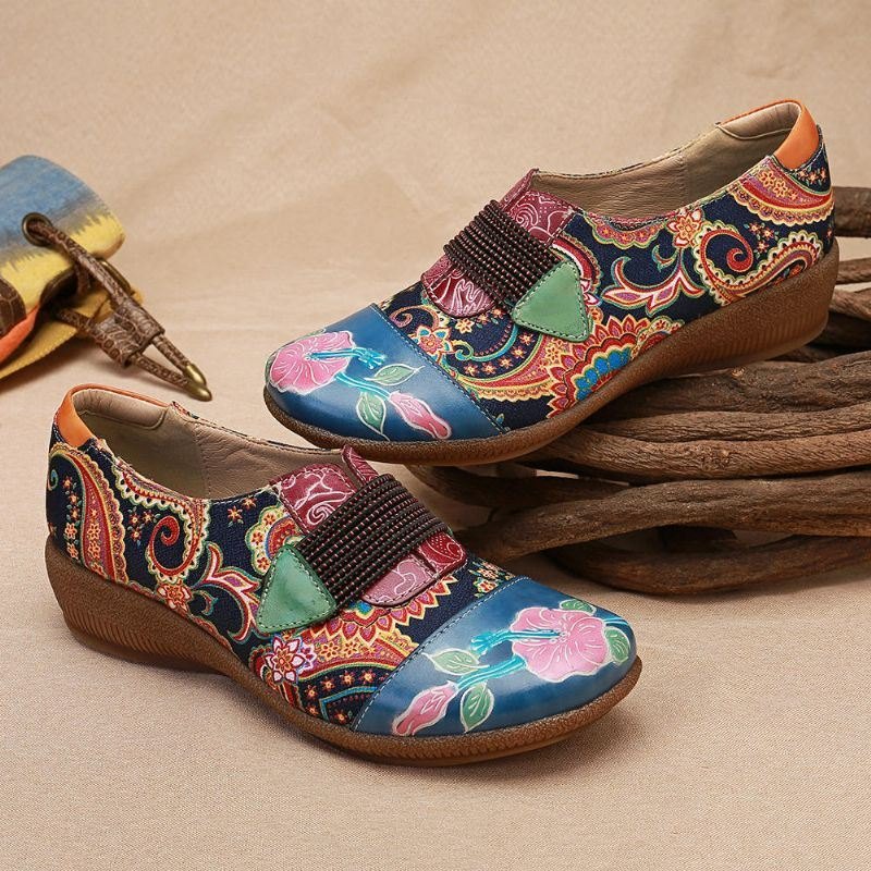 Dame Retro Floral Komfortable Pumps