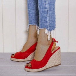 Dame Comfy Pustende Slingback Casual Wedges Sandaler