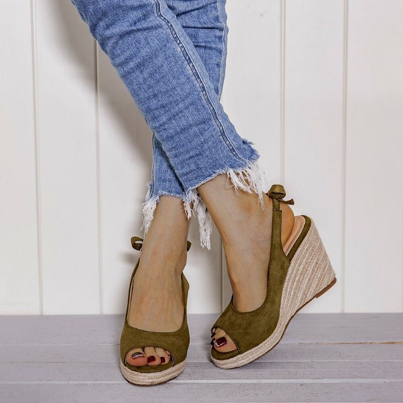 Dame Comfy Pustende Slingback Casual Wedges Sandaler